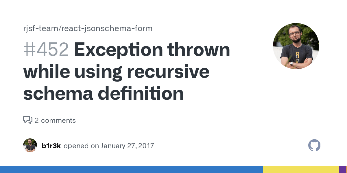 Exception thrown while using recursive schema definition · Issue 452