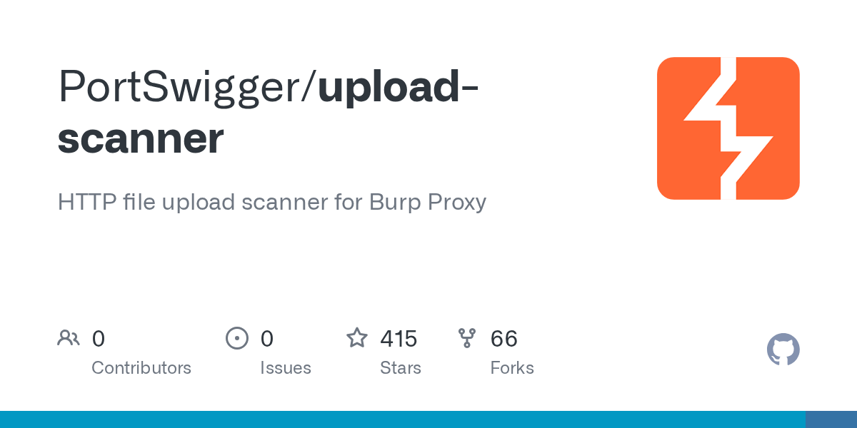 GitHub PortSwigger/uploadscanner HTTP file upload scanner for Burp