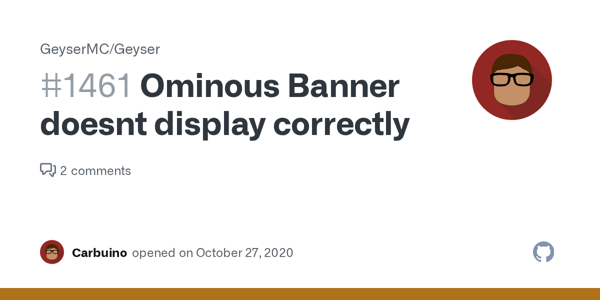 Ominous Banner doesnt display correctly · Issue 1461 · GeyserMC/Geyser