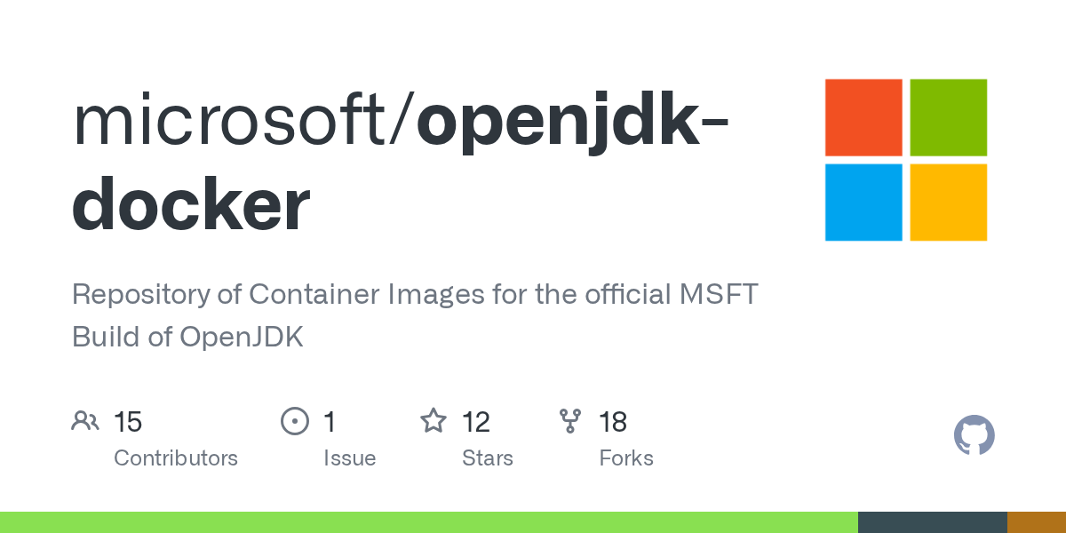 GitHub - microsoft/openjdk-docker: Repository of Container Images for