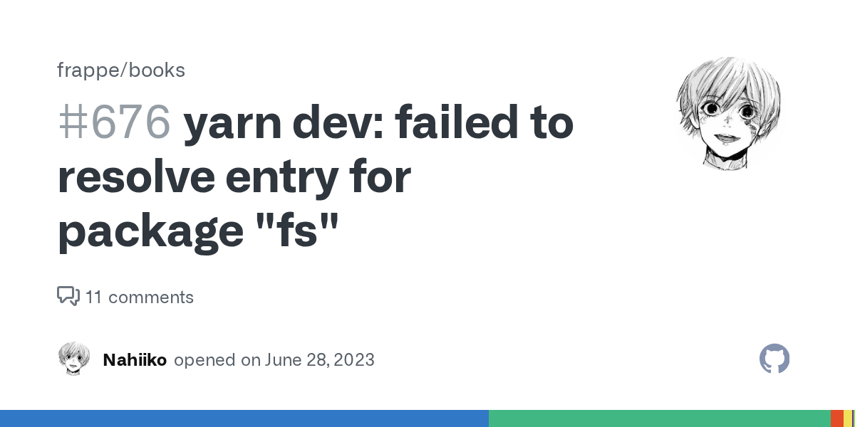 yarn dev failed to resolve entry for package "fs" · Issue 676