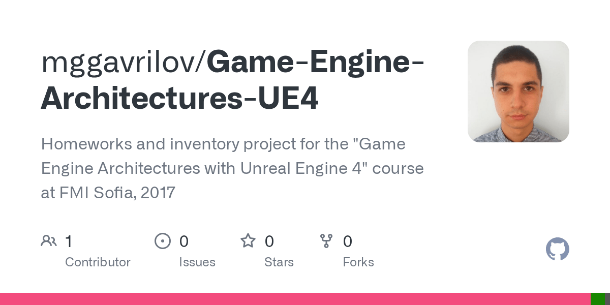 GitHub mggavrilov/GameEngineArchitecturesUE4 Homeworks and