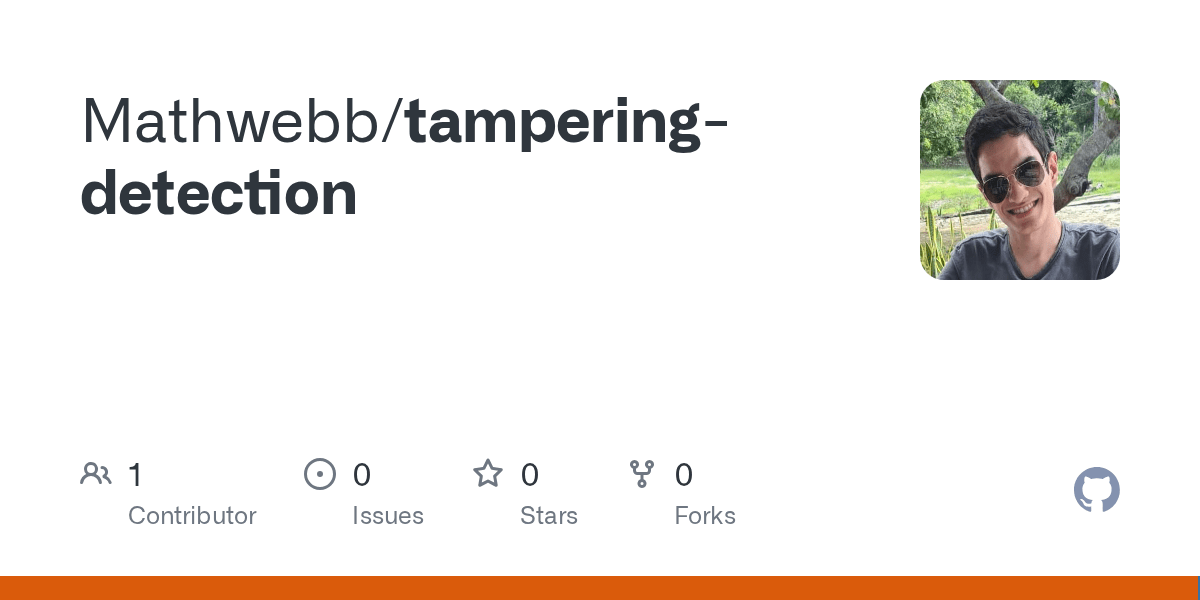GitHub Mathwebb/tamperingdetection