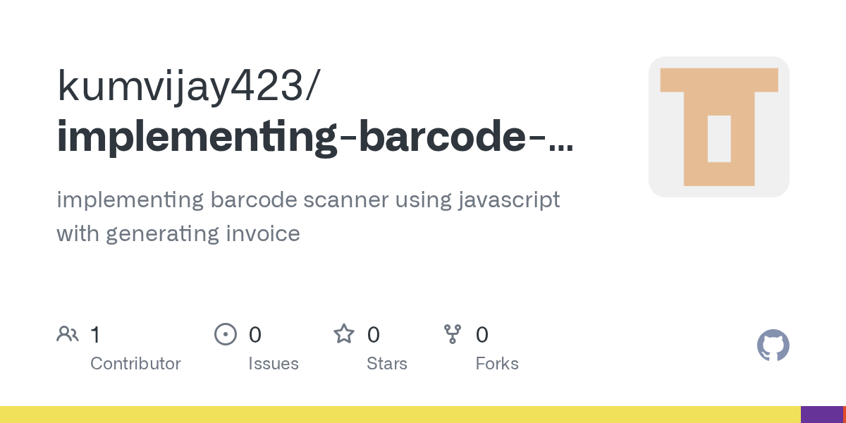 GitHub kumvijay423/implementingbarcodescannerusingjavascriptwith