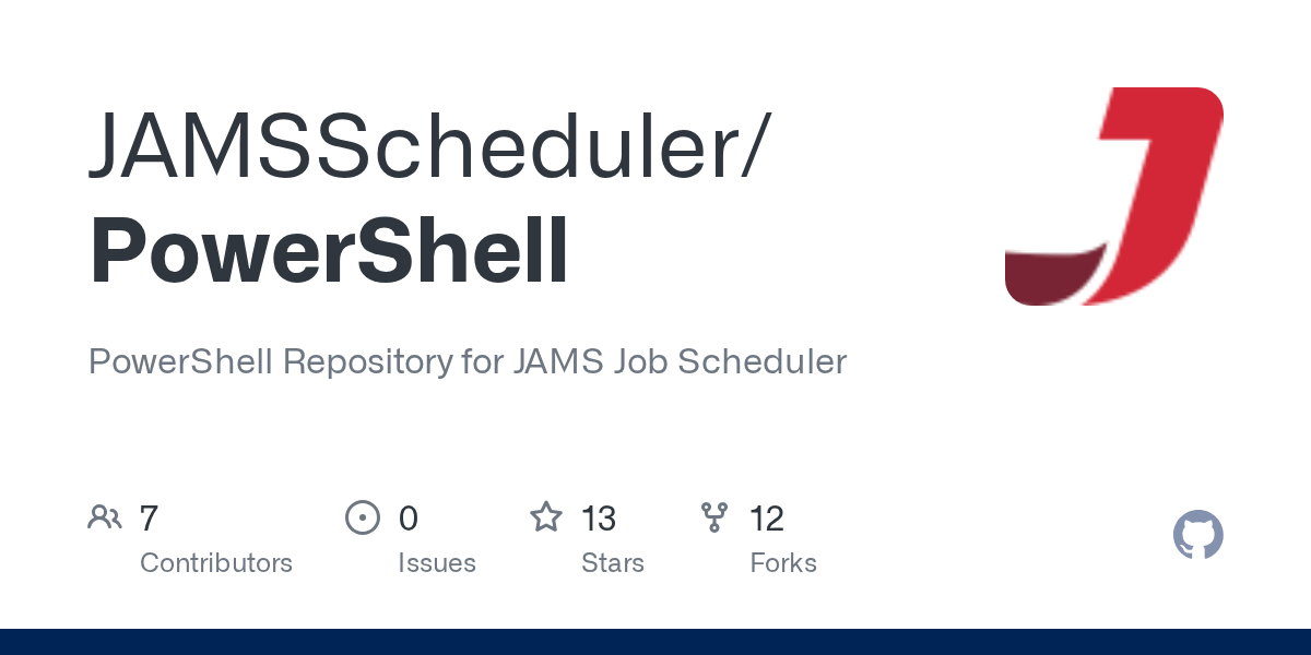 GitHub JAMSScheduler/PowerShell PowerShell Repository for JAMS Job