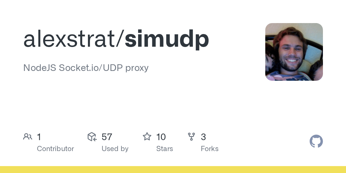 GitHub alexstrat/simudp NodeJS Socket.io/UDP proxy