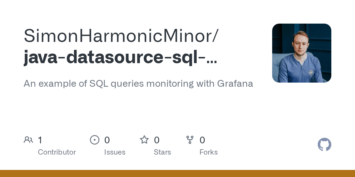 GitHub SimonHarmonicMinor/javadatasourcesqlgrafanamonitoring