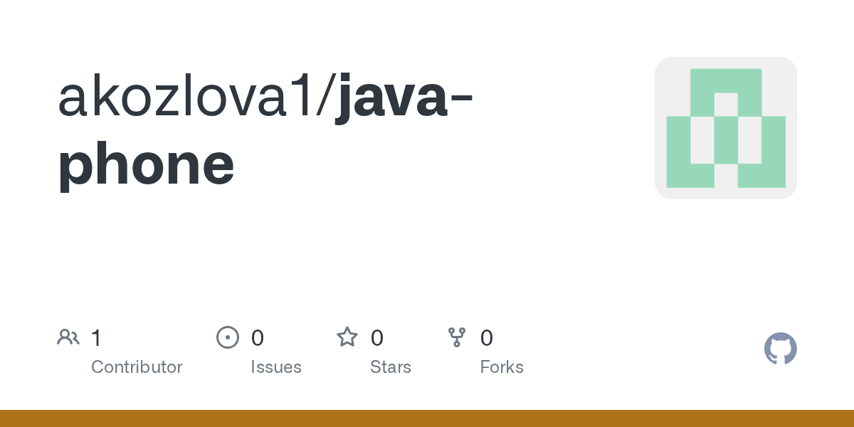 GitHub akozlova1/javaphone