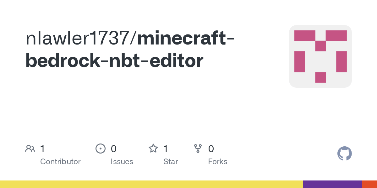 GitHub nlawler1737/minecraftbedrocknbteditor