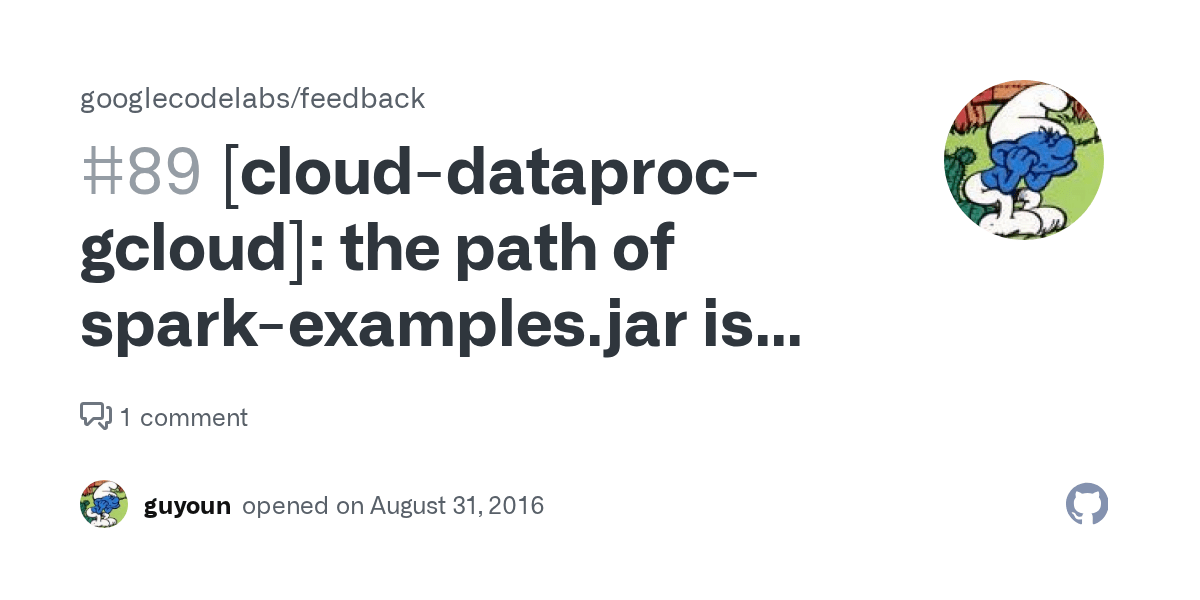 [clouddataprocgcloud] the path of sparkexamples.jar is wrong
