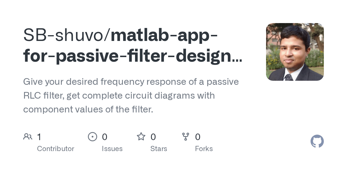 GitHub SBshuvo/matlabappforpassivefilterdesignandanalysis