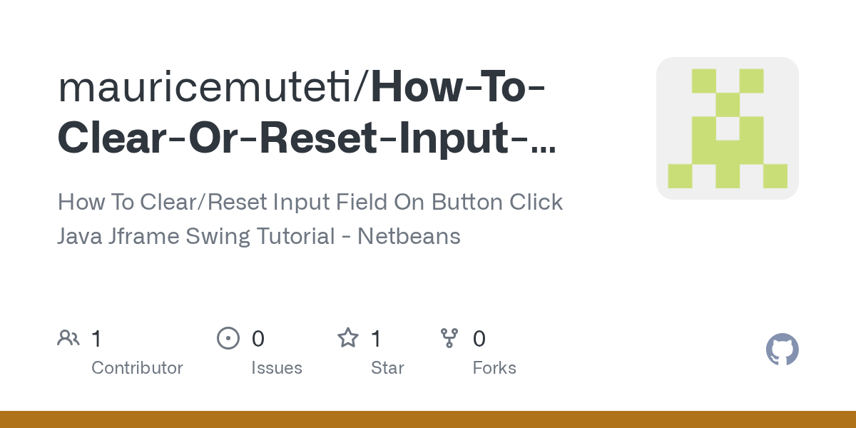 GitHub mauricemuteti/HowToClearOrResetInputFieldOnButton
