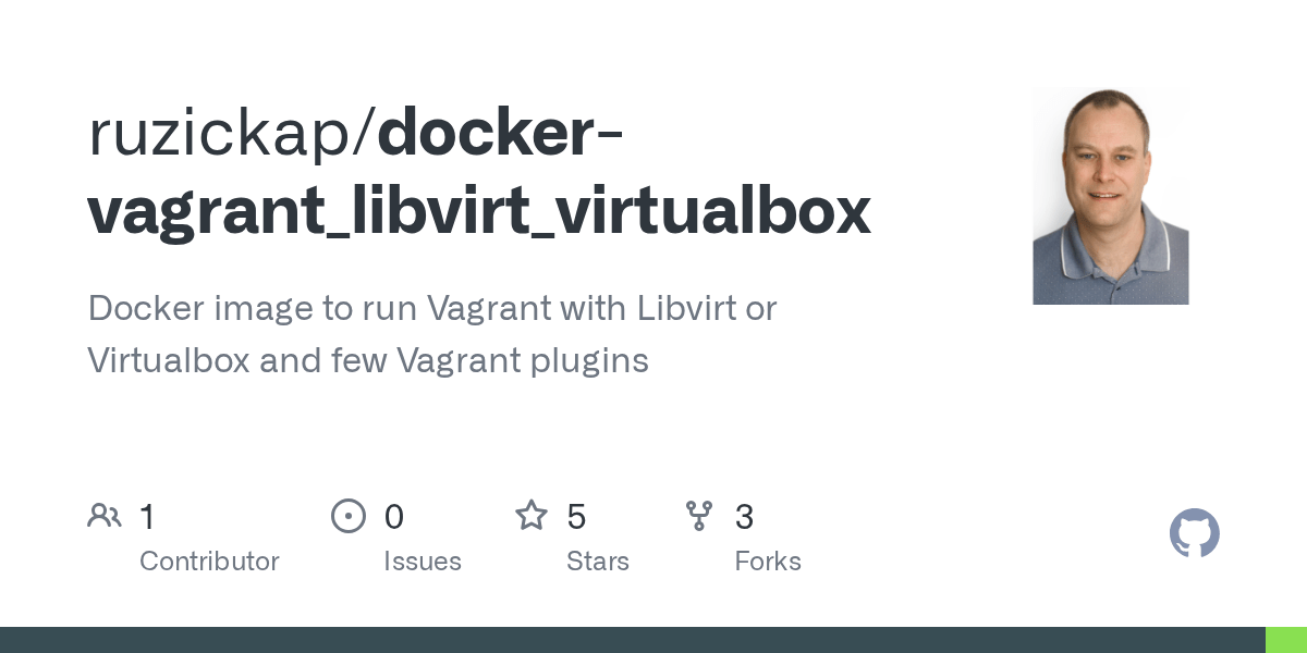GitHub ruzickap/dockervagrant_libvirt_virtualbox Docker image to