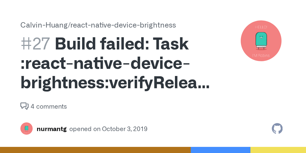 Build failed Task reactnativedevicebrightness