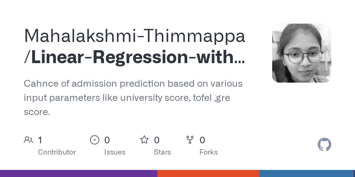 GitHub MahalakshmiThimmappa/LinearRegressionwithflask Cahnce of