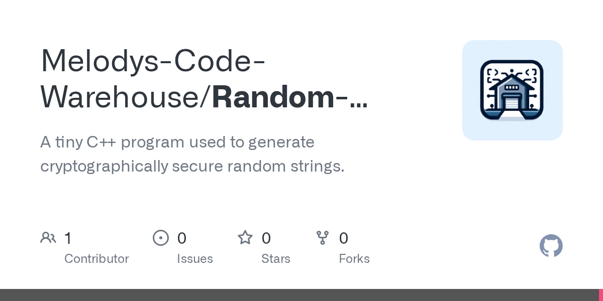 GitHub QuantumSecLab/RandomStringGenerator A tiny C++ program used