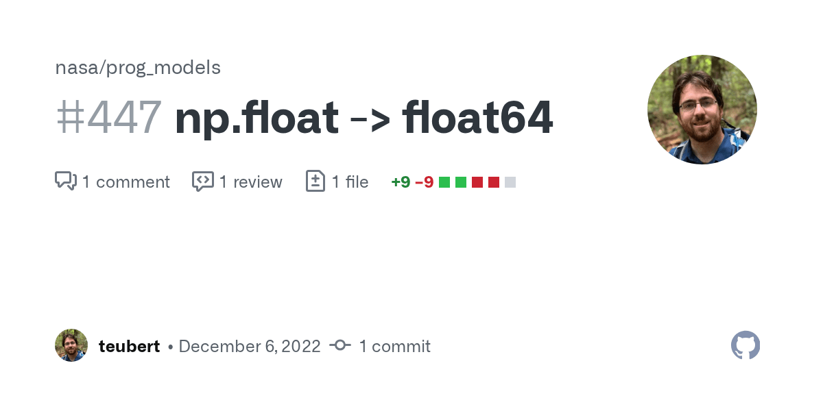 np.float > float64 by teubert · Pull Request 447 · nasa/prog_models