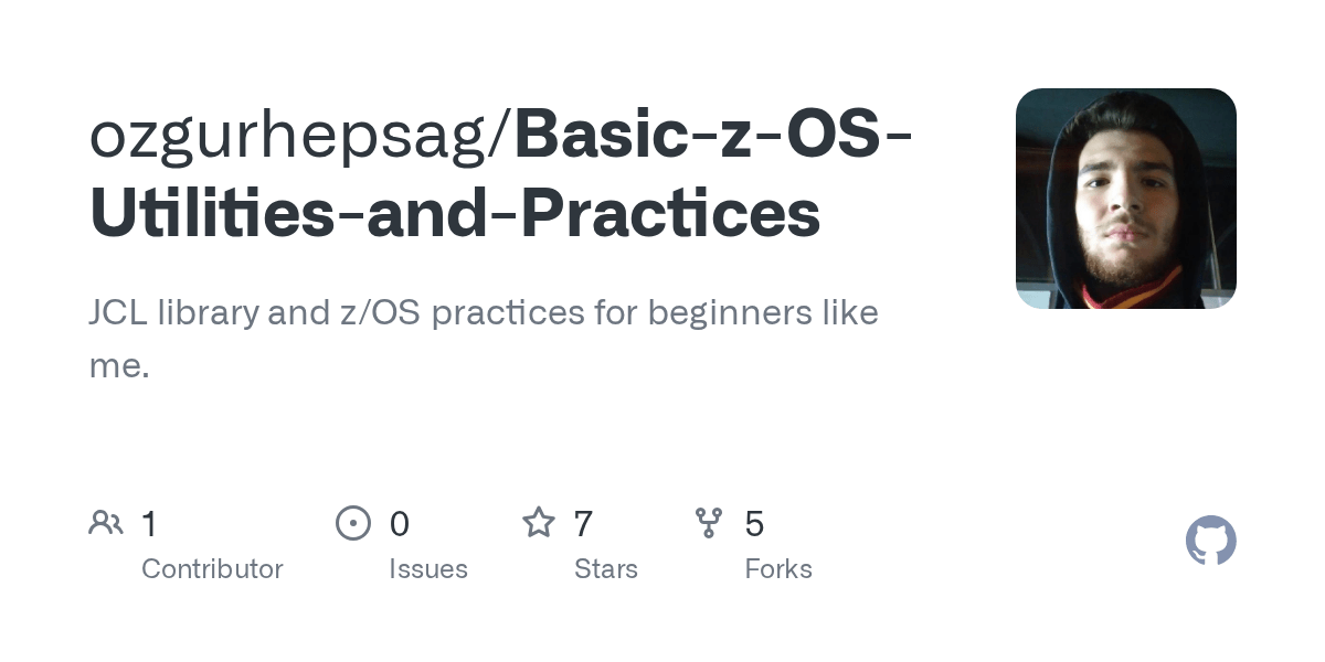 GitHub ozgurhepsag/BasiczOSUtilitiesandPractices JCL library