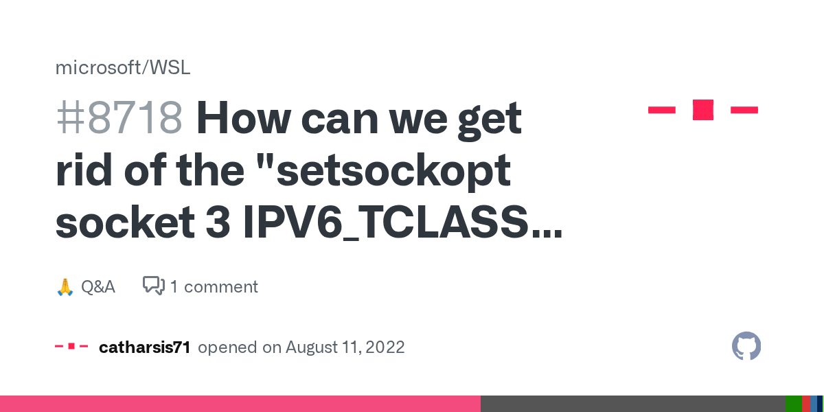 How can we get rid of the "setsockopt socket 3 IPV6_TCLASS 16