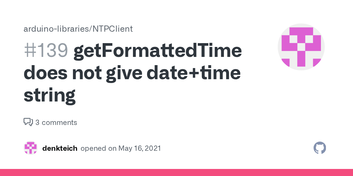 getFormattedTime does not give date+time string · Issue 139 · arduino