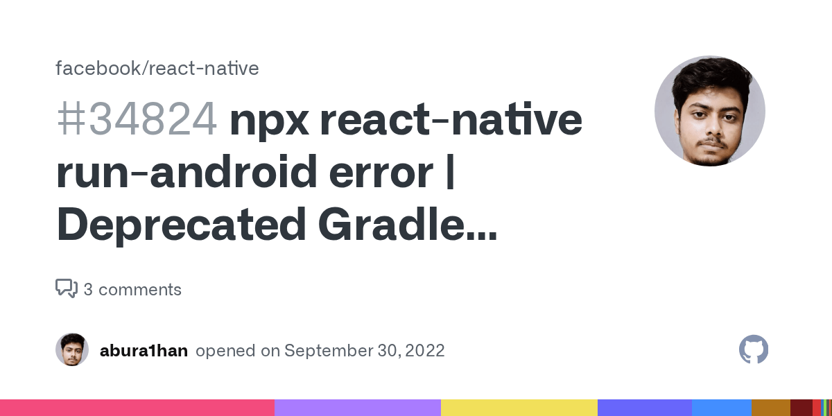 npx reactnative runandroid error Deprecated Gradle features were