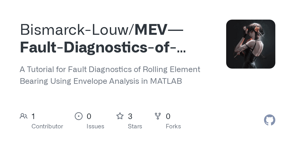 GitHub BismarckLouw/MEVFaultDiagnosticsofBearingsand