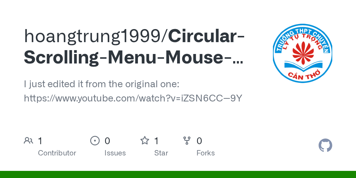 GitHub hoangtrung1999/CircularScrollingMenuMouseWheelUnity I just edited it from the