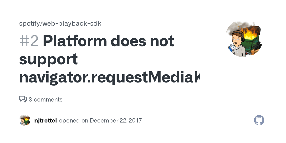 Platform does not support navigator.requestMediaKeySystemAccess