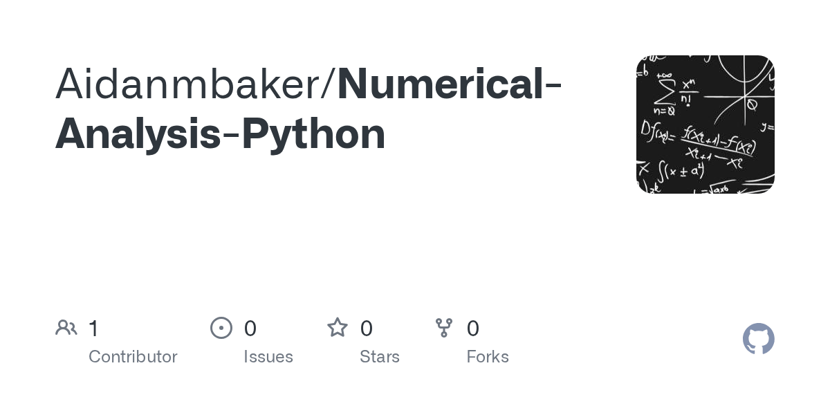 GitHub Aidanmbaker/NumericalAnalysisPython