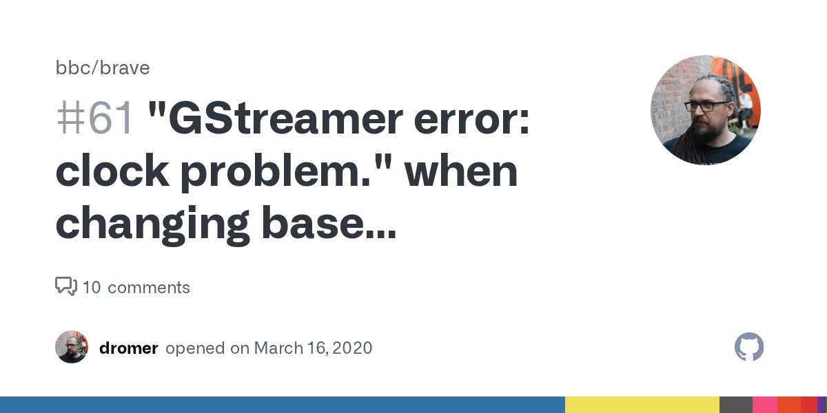 "GStreamer error clock problem." when changing base resolution · Issue