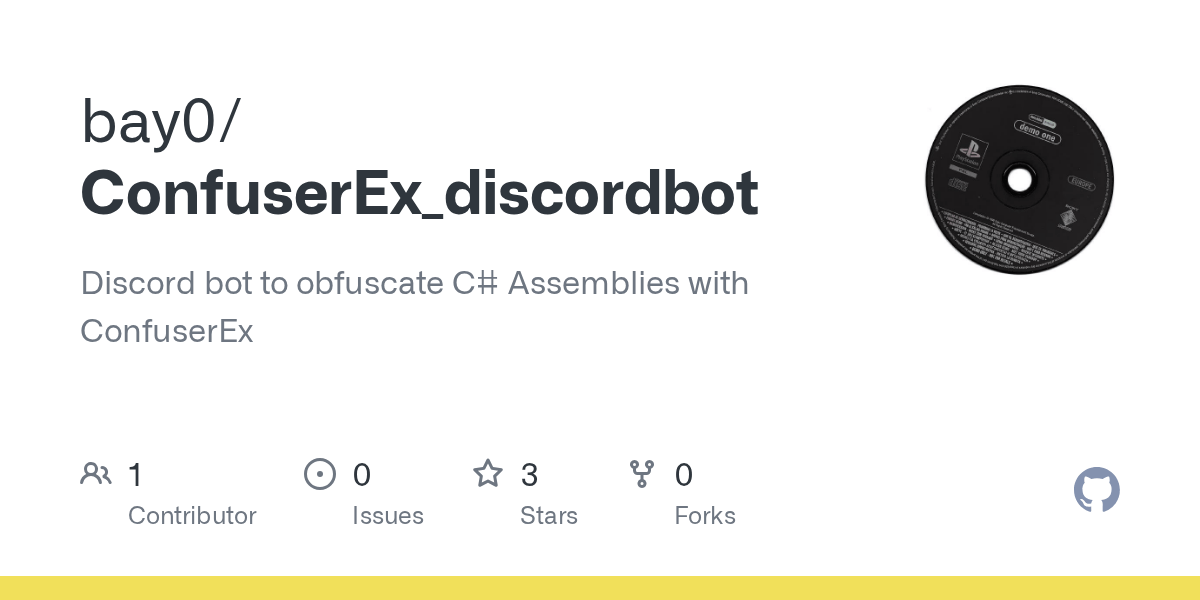 GitHub bay0/ConfuserEx_discordbot Discord bot to obfuscate C