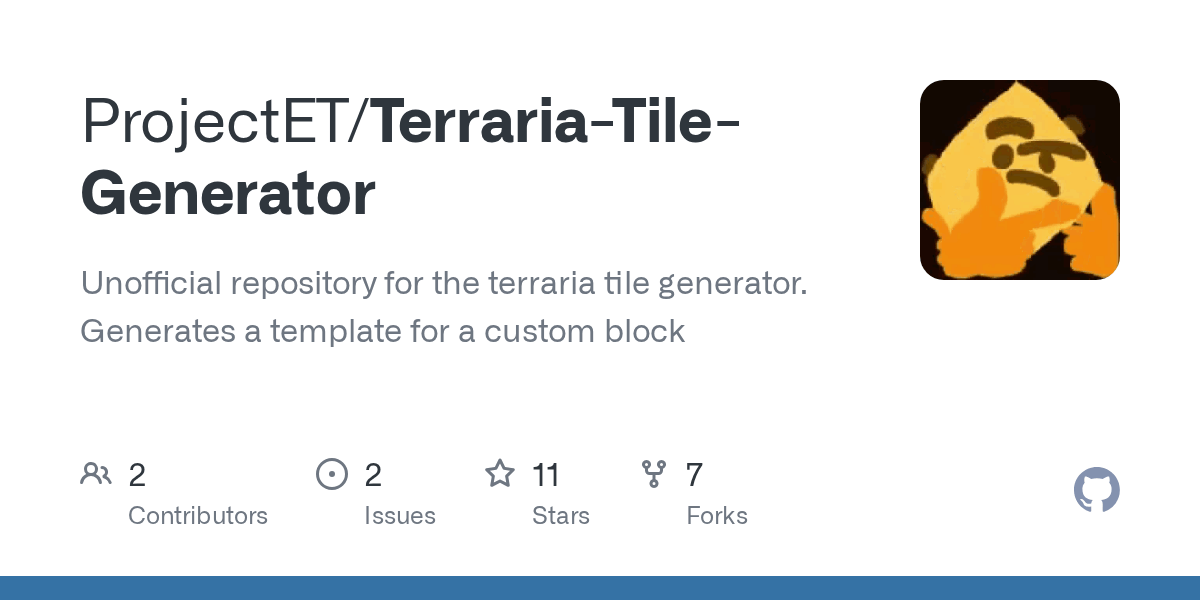 GitHub ProjectET/TerrariaTileGenerator Unofficial repository for