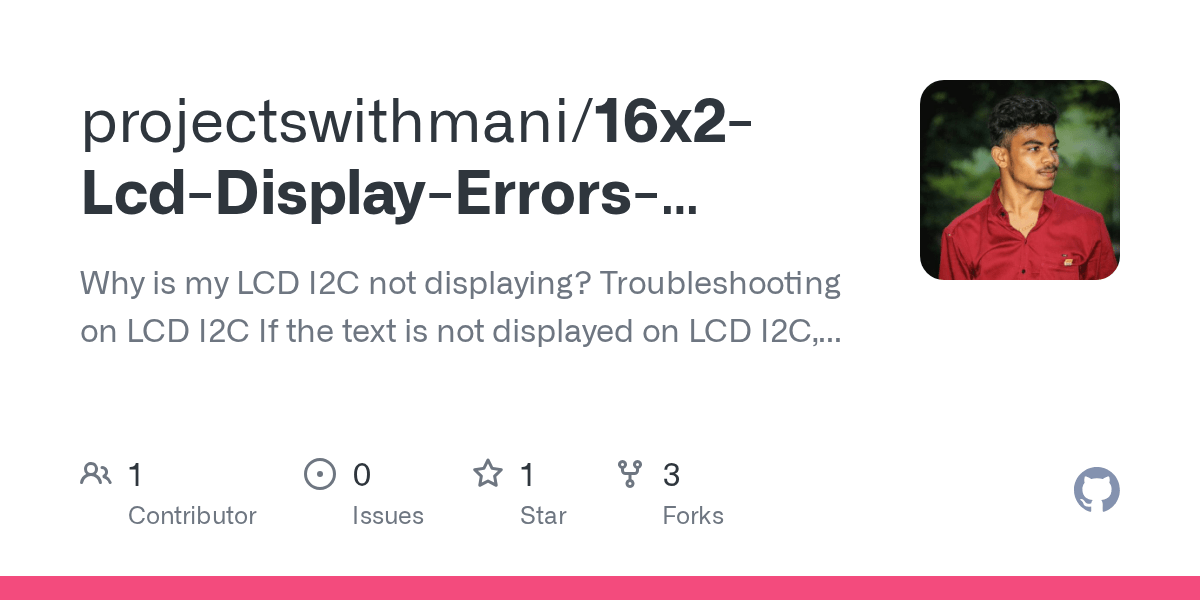 GitHub projectswithmani/16x2LcdDisplayErrorssolved Why is my LCD