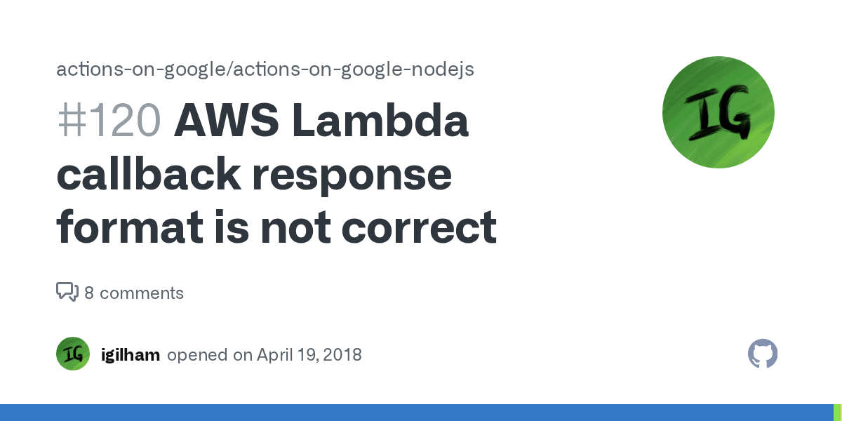 AWS Lambda callback response format is not correct · Issue 120 · actionsongoogle/actionson