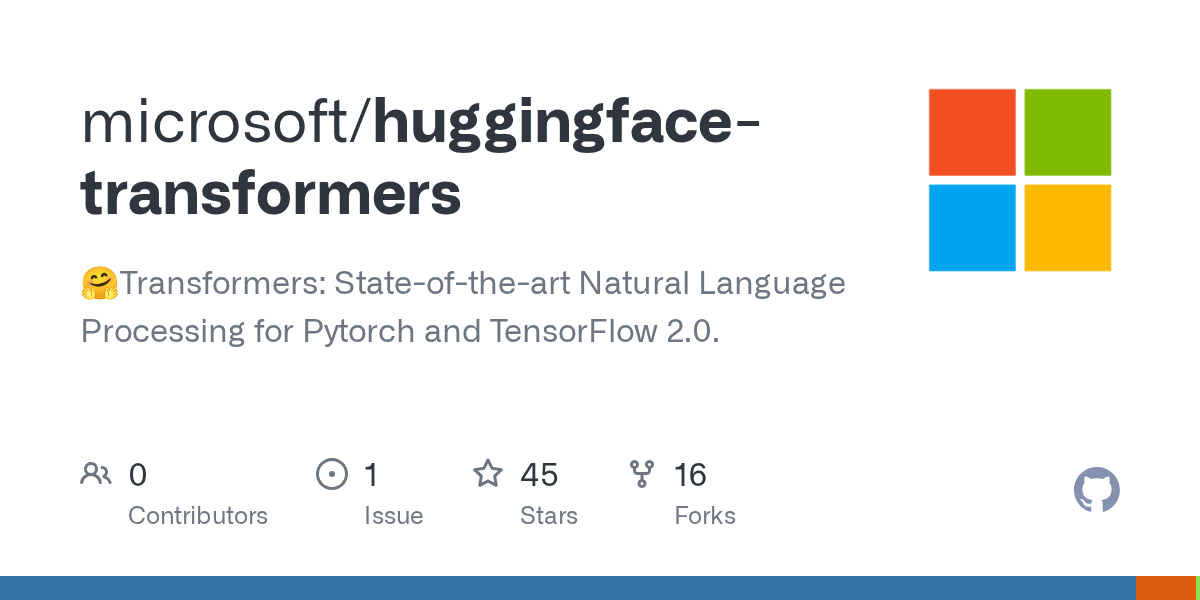 Releases · microsoft/huggingfacetransformers · GitHub