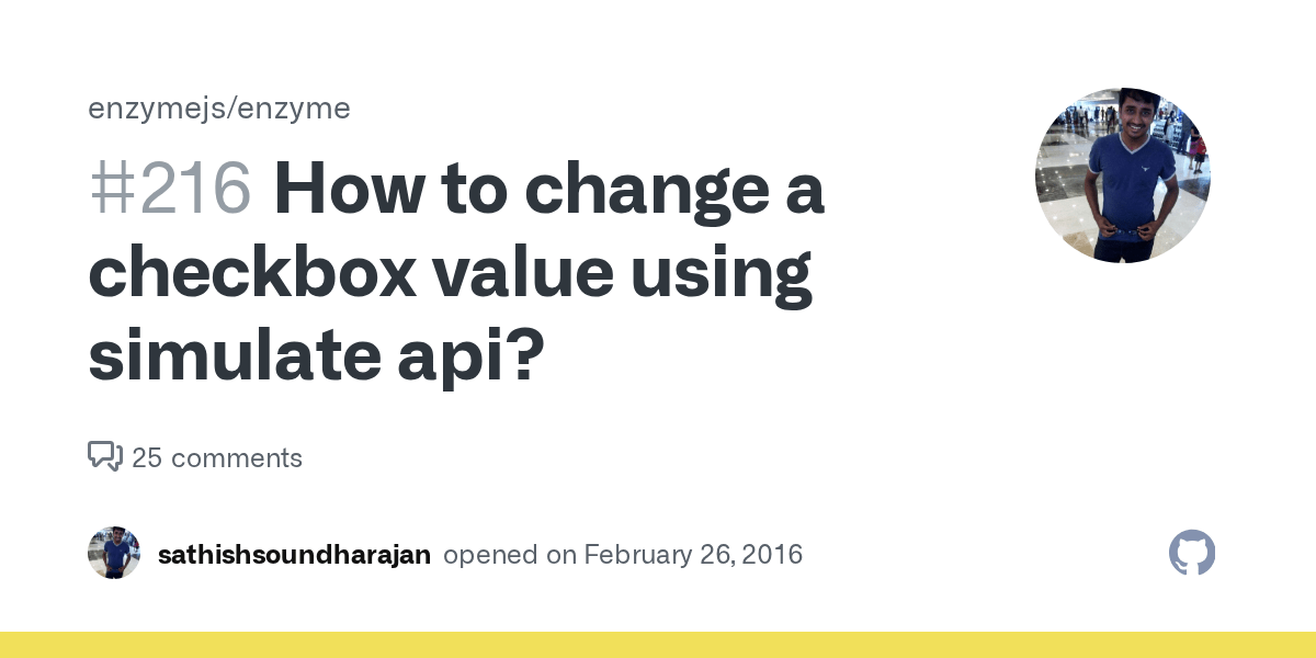 How to change a checkbox value using simulate api? · Issue 216 · enzymejs/enzyme · GitHub