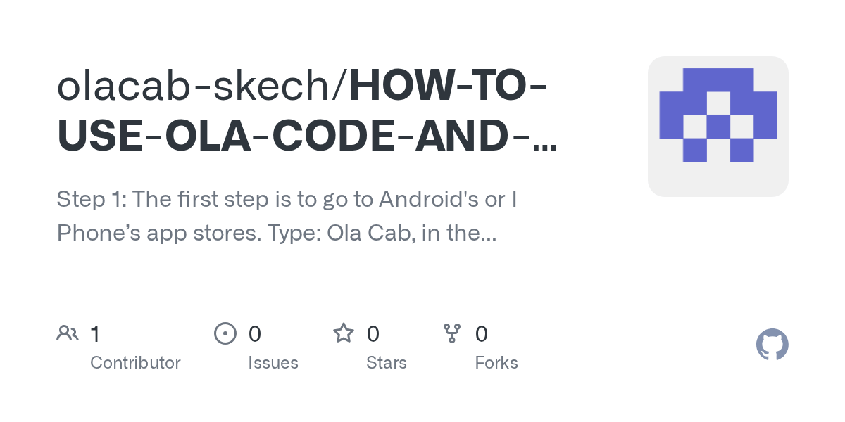 GitHub olacabskech/HOWTOUSEOLACODEANDOLAREFERRALDETAILED