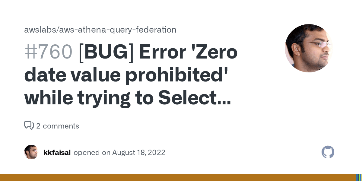 [BUG] Error 'Zero date value prohibited' while trying to Select from