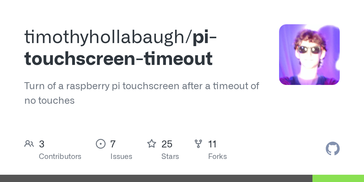 GitHub timothyhollabaugh/pitouchscreentimeout Turn of a raspberry pi touchscreen after a