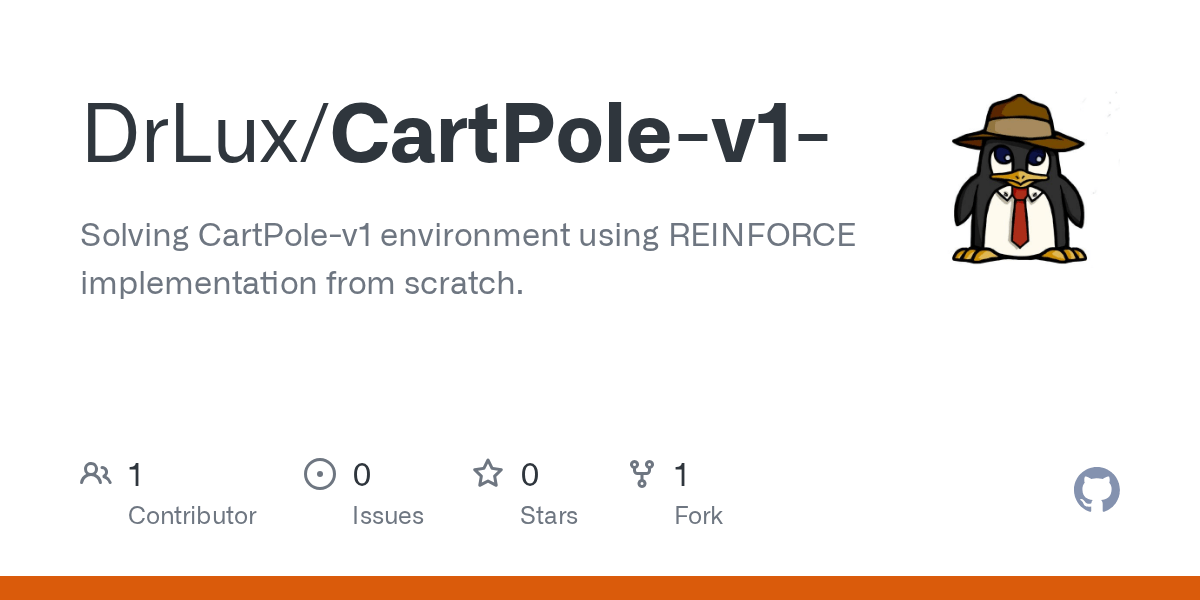 GitHub DrLux/CartPolev1 Solving CartPolev1 environment using