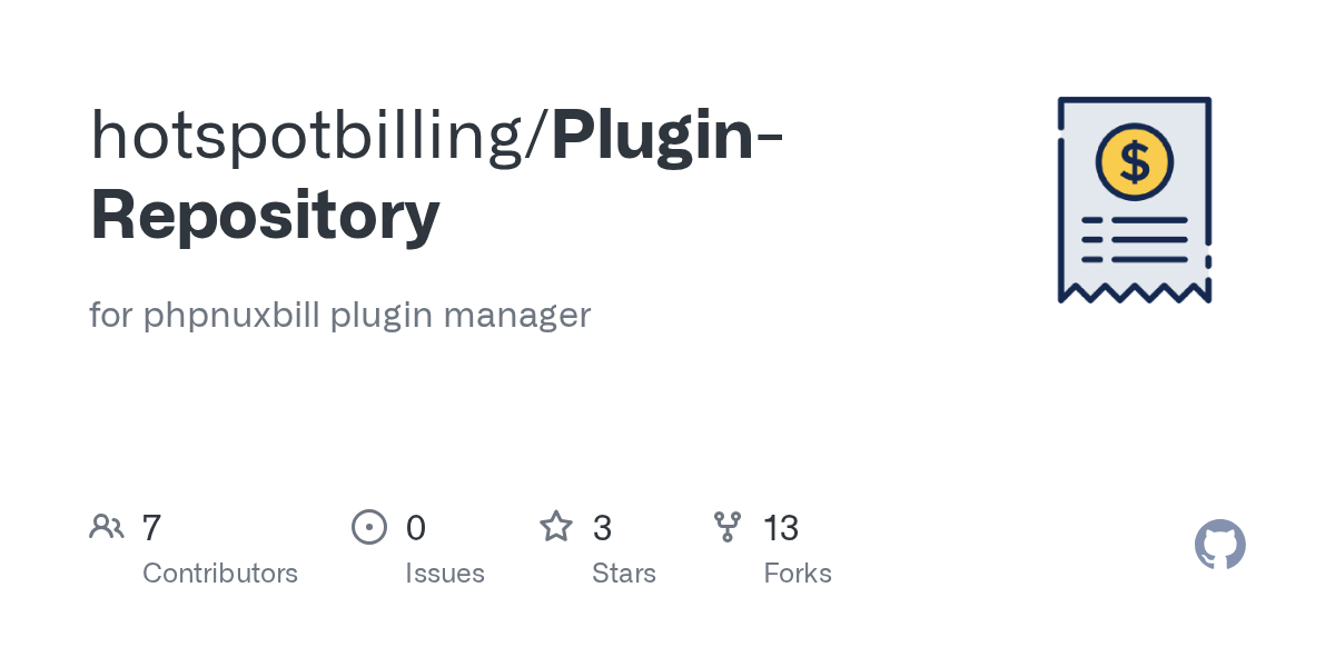 GitHub hotspotbilling/PluginRepository for phpnuxbill plugin manager