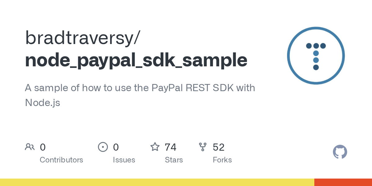 GitHub bradtraversy/node_paypal_sdk_sample A sample of how to use