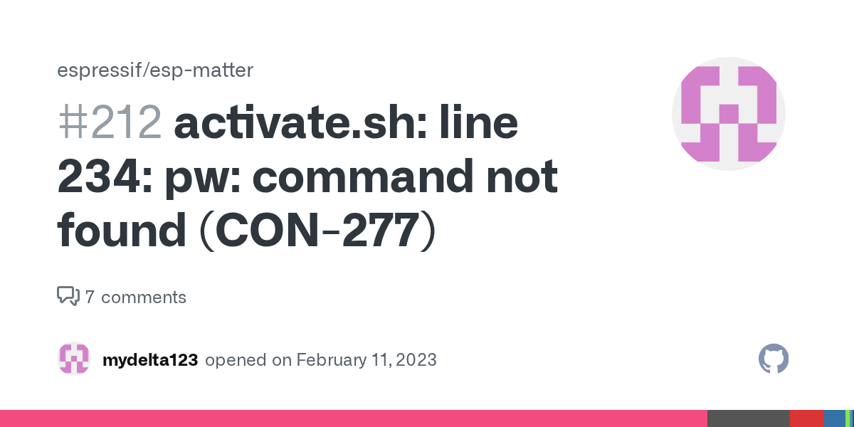 activate.sh line 234 pw command not found (CON277) · Issue 212