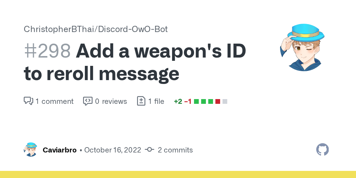 Add a weapon's ID to reroll message by Caviarbro · Pull Request 298