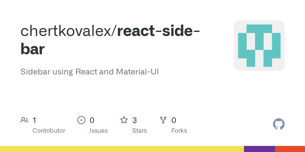 GitHub chertkovalex/reactsidebar Sidebar using React and MaterialUI