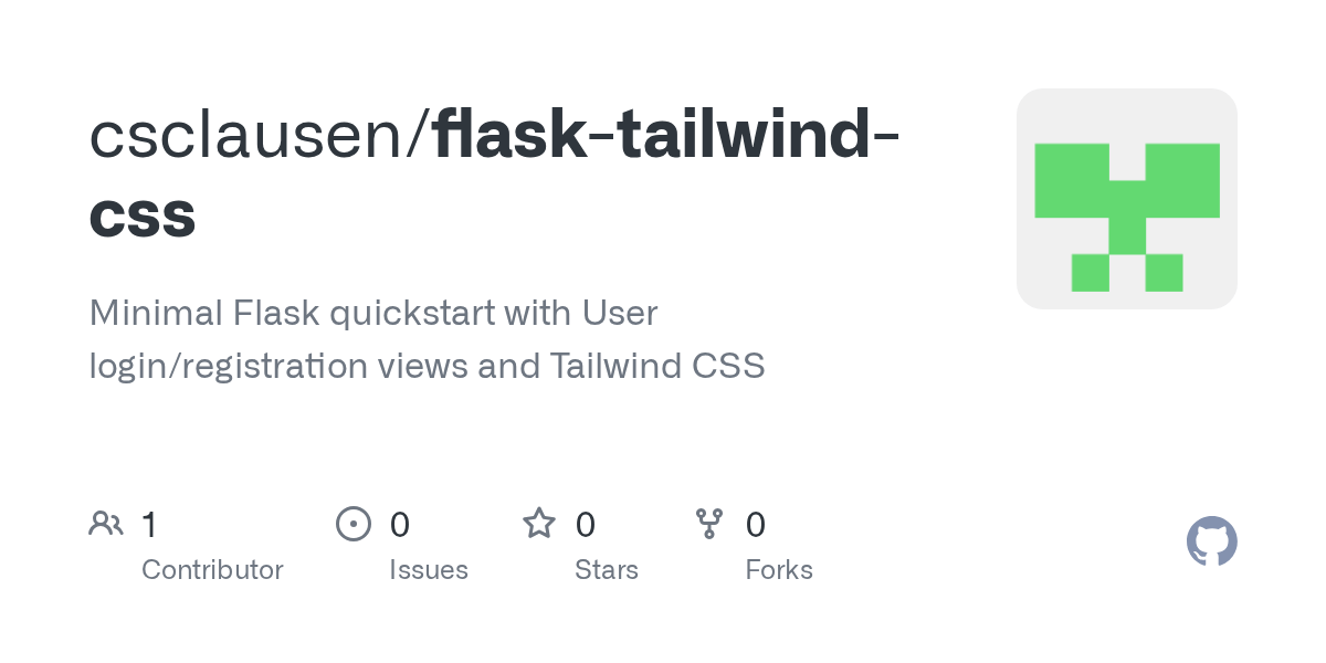 GitHub csclausen/flasktailwindcss Minimal Flask quickstart with