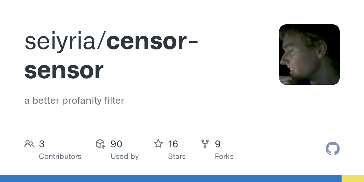 GitHub seiyria/censorsensor a better profanity filter