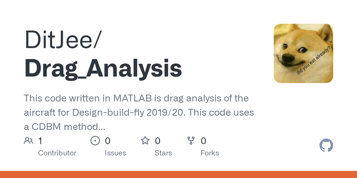 GitHub DitJee/Drag_Analysis This code written in MATLAB is drag