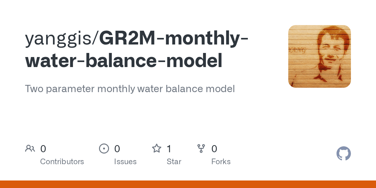 GitHub yanggis/GR2Mmonthlywaterbalancemodel Two parameter