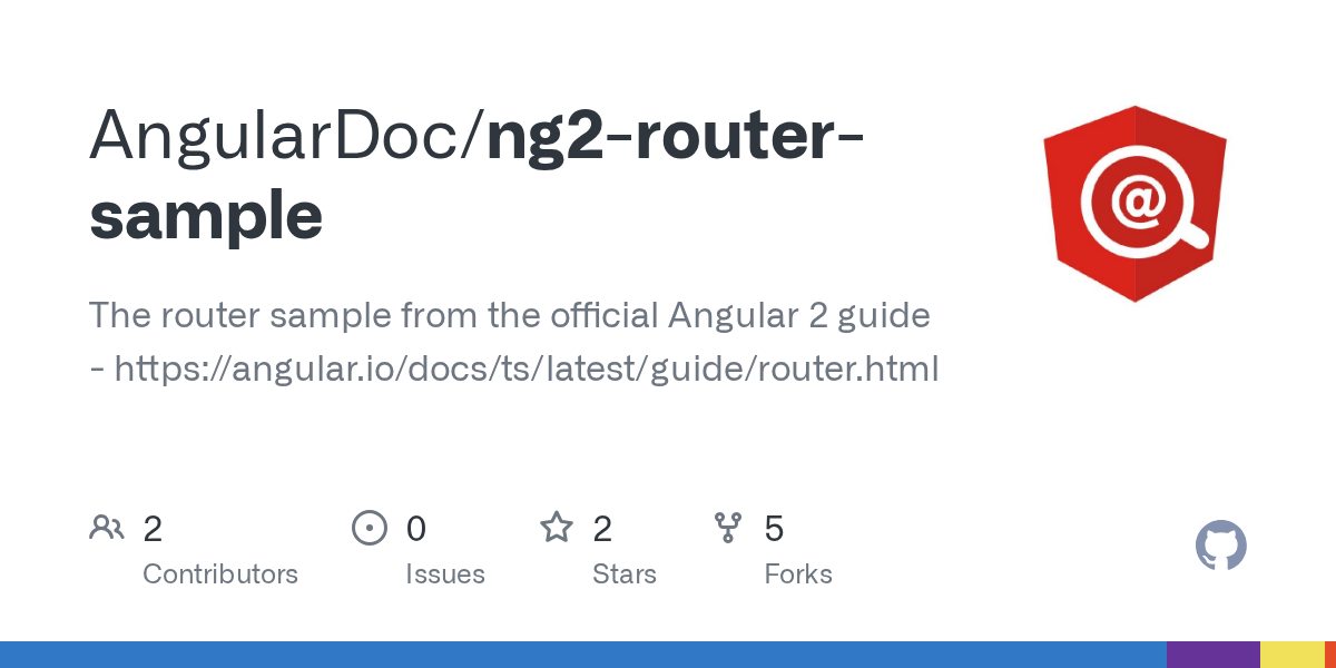 GitHub AngularDoc/ng2routersample The router sample from the